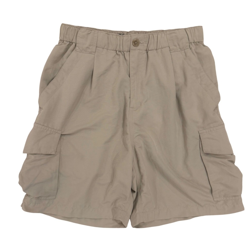 Vintage Simms Cargo Fishing Shorts Men's M Made in Hong Kong Nylon Khaki